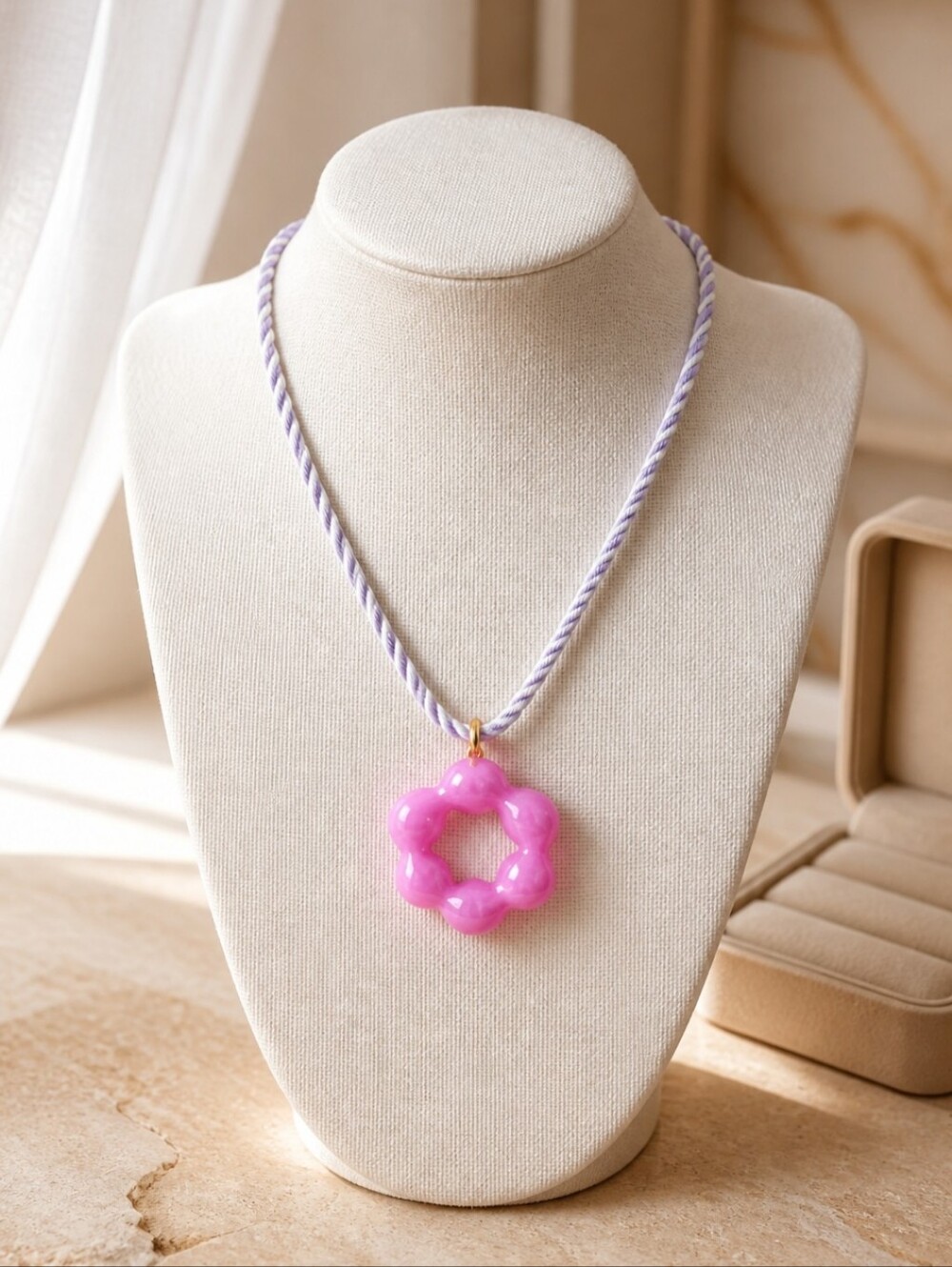 Urban Outfitters Pink Pendant Flower Necklace